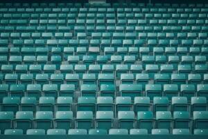 leeren Sitze Reihen Stadion. generieren ai foto