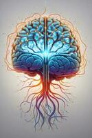 Grafik Gehirn mit elektrisch Impulse köstlich foto