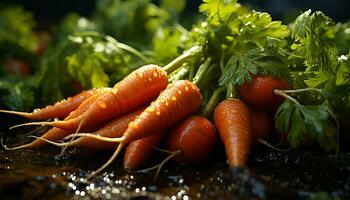 Frische von organisch Gemüse, gesund Essen, Natur Gourmet Salat generiert durch ai foto