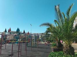 Außensportplatz mit Palmen. adler city, russland foto