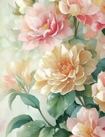 schön Blumen im Pastell- Farben schön und perfekt gemalt mit Öl und Wasser Farben. foto