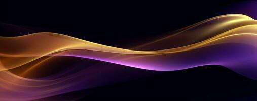 lila und Gold Welle abstrakt 3d dunkel Hintergrund. generativ ai foto
