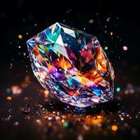 bunt Diamant leuchtet realistisch Fotografie generiert durch ai foto