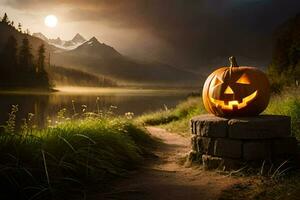 Halloween Hintergrund ai generativ foto