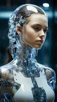 Bild von Humanoid Roboter angetrieben durch ai foto