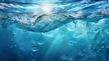 Wasser Spritzen im das Schwimmbad generieren ai foto