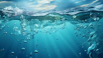 Wasser Spritzen im das Schwimmbad generieren ai foto