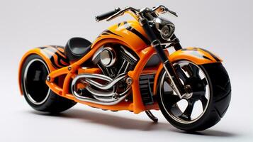 Anzeigen ein 3d Miniatur Motorrad. generativ ai foto