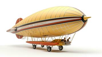 Anzeigen ein 3d Miniatur Zeppelin. generativ ai foto