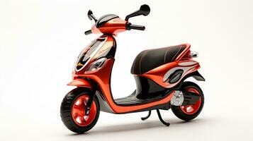 Anzeigen ein 3d Miniatur Moped. generativ ai foto