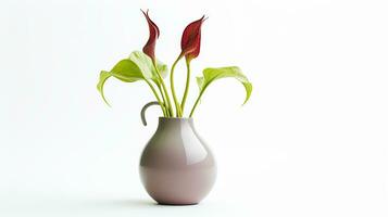 Foto von Krug Pflanze Blume im Topf isoliert auf Weiß Hintergrund. generativ ai
