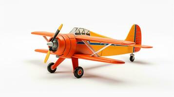 Anzeigen ein 3d Miniatur Flugzeug. generativ ai foto