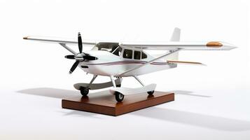 Anzeigen ein 3d Miniatur Cessna 172. generativ ai foto