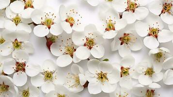 Weißdorn Blume gemustert Hintergrund. Blume Textur Hintergrund. generativ ai foto