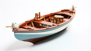 Anzeigen ein 3d Miniatur Schlauchboot. generativ ai foto