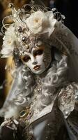 Maskerade Ball beim Venedig Karneval mit aufwendig Masken und Kostüme foto