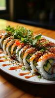 vegan Sushi. frisch zart und aromatisch foto