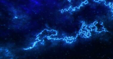 abstrakt futuristisch Hintergrund mit Blau und lila mehrfarbig Energie Magie Linien und Wellen von kosmisch Muster foto