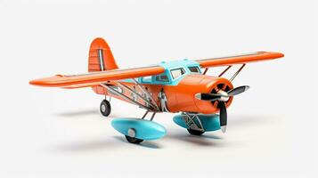 Anzeigen ein 3d Miniatur amphibisch Flugzeug. generativ ai foto