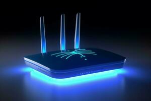 Router Blau W-lan. generieren ai foto