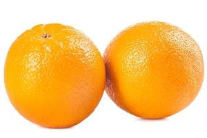 reife Orangen auf weißem Hintergrund foto