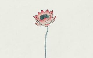 Chinesisch retro Gemälde Stil Lotus Illustration. foto