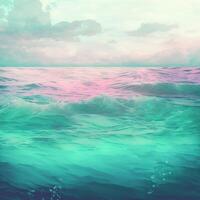 ai generativ abstrakt Welle Ozean Meer Aquarell Hintergrund foto