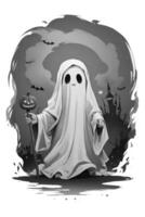 Halloween Geist auf isoliert Weiß Hintergrund Kunstwerk foto