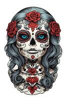 Mexikaner Tag von das tot catrina Schädel auf Weiß Hintergrund foto