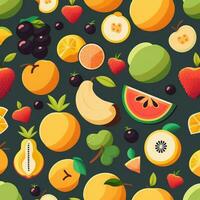 fruchtbar Freude nahtlos 2d animiert kawaii Obst Muster foto