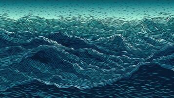 Ozean Wellen im Halbton Gradient foto