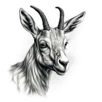 neotraditionell Antilope im impressionistisch Schwarzarbeit Stil auf Weiß Hintergrund foto