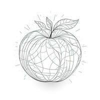 modern Poster von kontinuierlich Linie Kunst Zeichnung Stil Apfel Obst foto