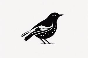 minimalistisch Vogel Illustration im schwarz und Weiß foto