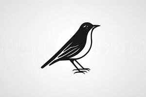 minimalistisch Grafik von ein Vogel im schwarz und Weiß foto