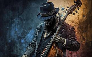 groovig Blues Funk Musik- mit doppelt Bass foto