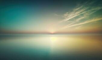 ätherisch Sonnenuntergang Himmel und Meer wie ein Ruhe und heiter Hintergrund foto