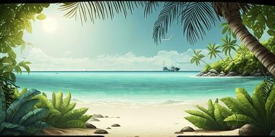 entspannend Karibik Strand Hintergrund zum Produkt Beförderung foto