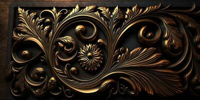 elegant geschnitzt Holz und Metall Innere Dekor Textur foto