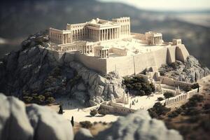 Miniatur Akropolis mit atemberaubend Einzelheiten foto