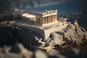Miniatur Akropolis mit atemberaubend Einzelheiten foto