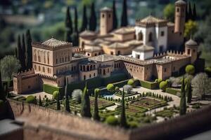 das Alhambra Palast im Spanien ein Miniatur Welt von Schönheit foto