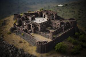 Miniatur Aussicht von Bhangarwadi Fort im Indien foto