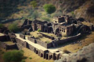 Miniatur Aussicht von Bhangarwadi Fort im Indien foto