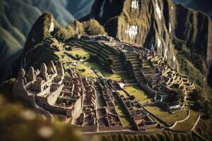 entdecken das Miniatur Welt von machu Picchu Peru foto