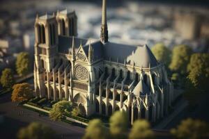 Miniatur Aussicht von Notre Dame Kathedrale im Frankreich foto