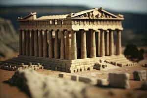 Miniatur Parthenon im Griechenland mit hoch Detail foto