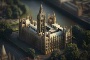 Miniatur Aussicht von das Palast von Westminster im England foto
