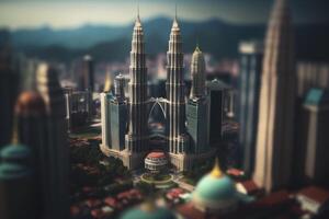 Miniatur Petronas Türme im kuala lumpur Malaysia foto