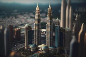 Miniatur Petronas Türme im kuala lumpur Malaysia foto